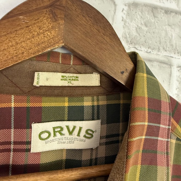 Orvis Colorful Grandpa Plaid Long Sleeve Button Up Shirt Mens XL All Cotton - Picture 2 of 6